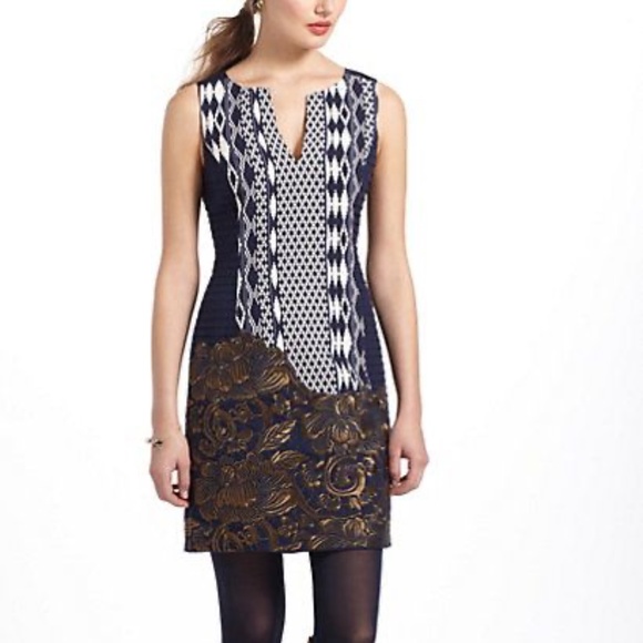 Anthropologie Floreat Mika Ikat Shift Dress 0 XS - Picture 1 of 6
